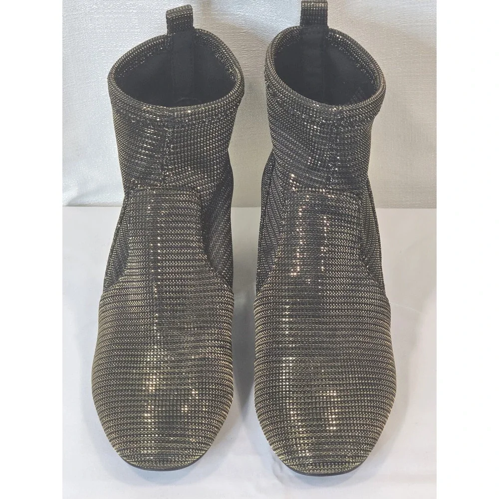 Katy Perry Block Heeled Ankle Boots The Daina Metallic Black SIZE‎ US 5 EU 35.5